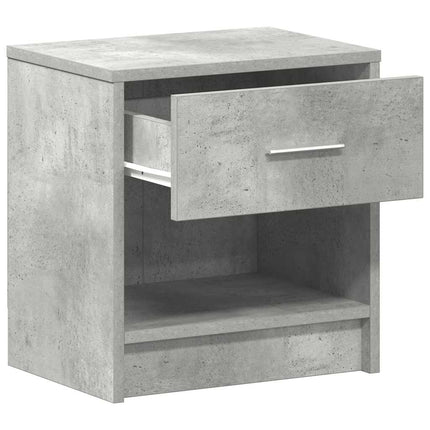 Sängbord med låda betonggrå 39x28x41 cm