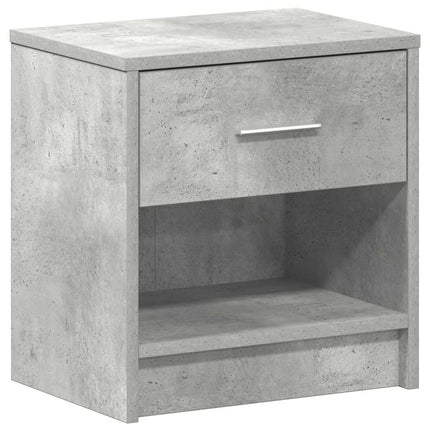 Sängbord med låda betonggrå 39x28x41 cm
