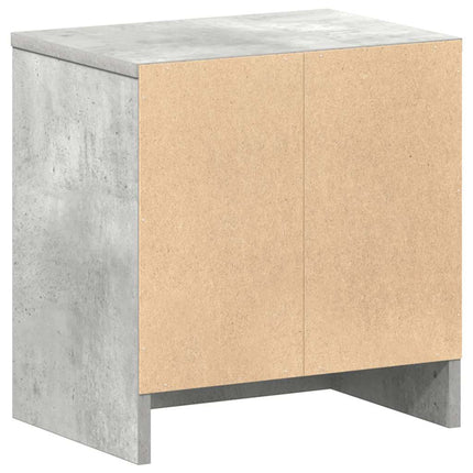 Sängbord med låda betonggrå 39x28x41 cm