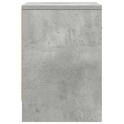 Sängbord 2 st med låda betonggrå 39x28x41 cm