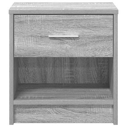 Sängbord 2 st med låda grå sonoma 39x28x41 cm