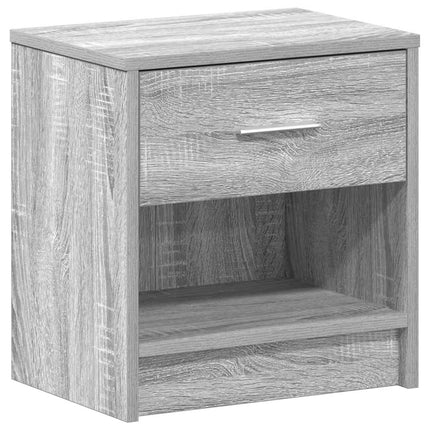 Sängbord 2 st med låda grå sonoma 39x28x41 cm