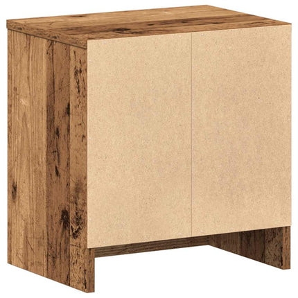 Sängbord 2 st med låda åldrat trä 39x28x41 cm