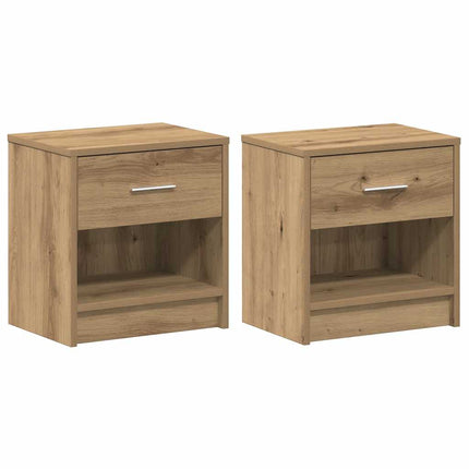 Sängbord 2 st med låda artisan ek 39x28x41 cm