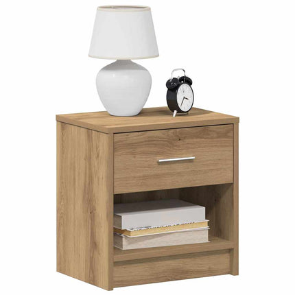 Sängbord 2 st med låda artisan ek 39x28x41 cm