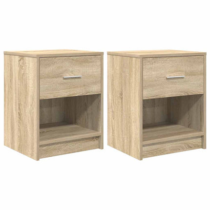 Sängbord 2 st med låda sonoma-ek 40x34x50 cm