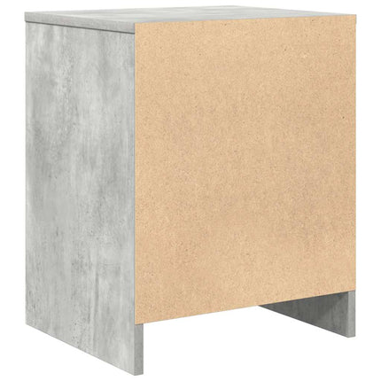 Sängbord 2 st med låda betonggrå 40x34x50 cm