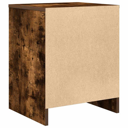 Sängbord 2 st med låda rökfärgad ek 40x34x50 cm