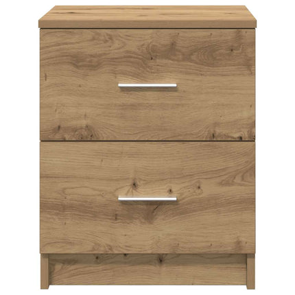 Sängbord 2 st med 2 lådor hantverksmässig ek 40x36x50 cm