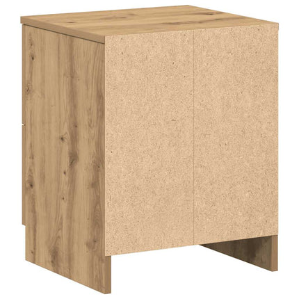 Sängbord 2 st med 2 lådor hantverksmässig ek 40x36x50 cm