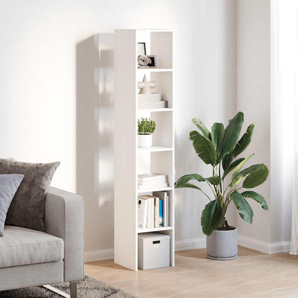 Bokhyllor 2 st stapelbara vit 30x30x80 cm konstruerat trä