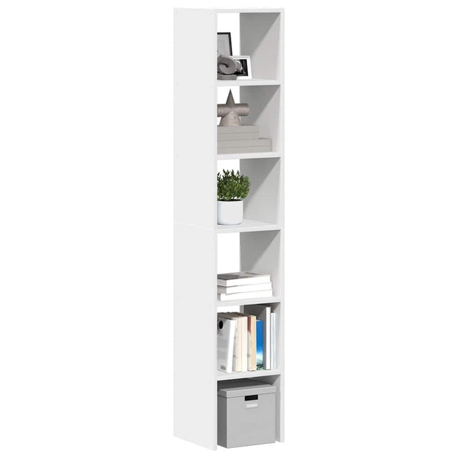 Bokhyllor 2 st stapelbara vit 30x30x80 cm konstruerat trä