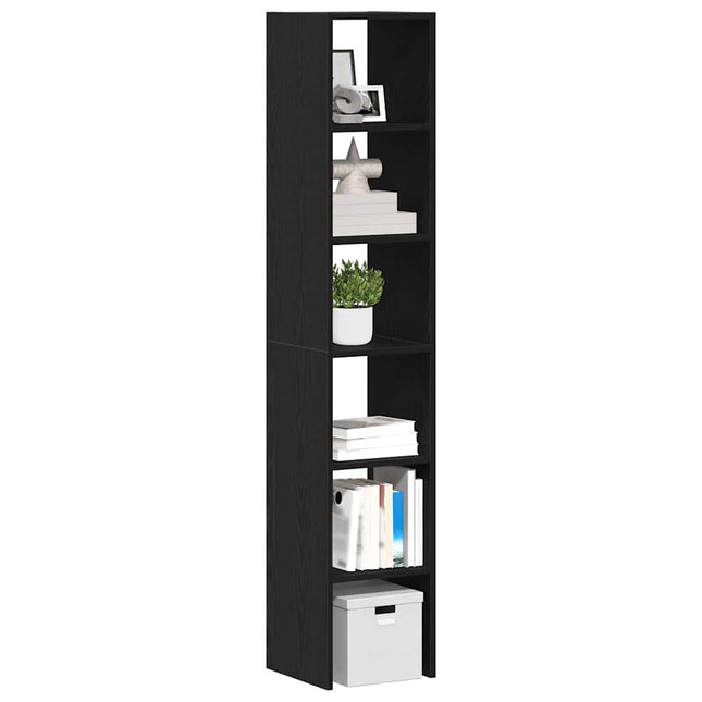 Bokhyllor 2 st stapelbara svart ek 30x30x80 cm konstruerat trä