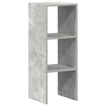 Bokhylla stapelbar betonggrå 30x30x80 cm konstruerat trä