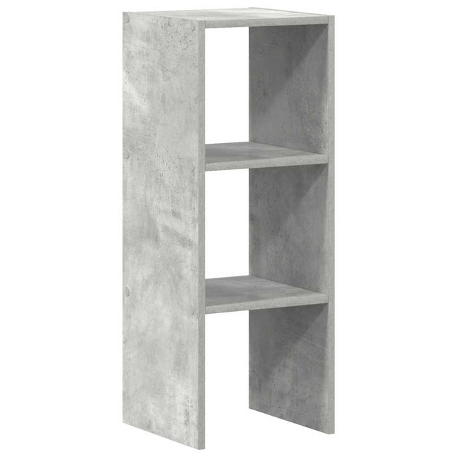 Bokhylla stapelbar betonggrå 30x30x80 cm konstruerat trä