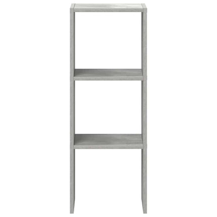 Bokhylla stapelbar betonggrå 30x30x80 cm konstruerat trä