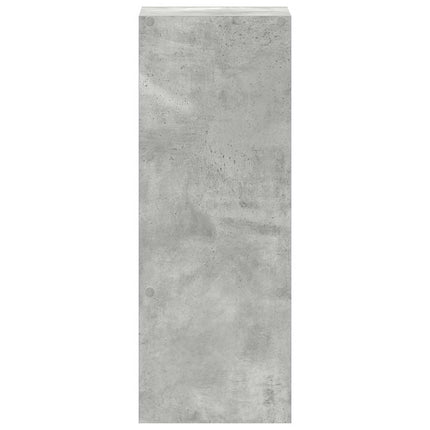 Bokhylla stapelbar betonggrå 30x30x80 cm konstruerat trä