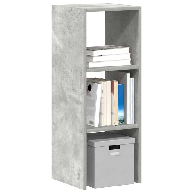 Bokhylla stapelbar betonggrå 30x30x80 cm konstruerat trä