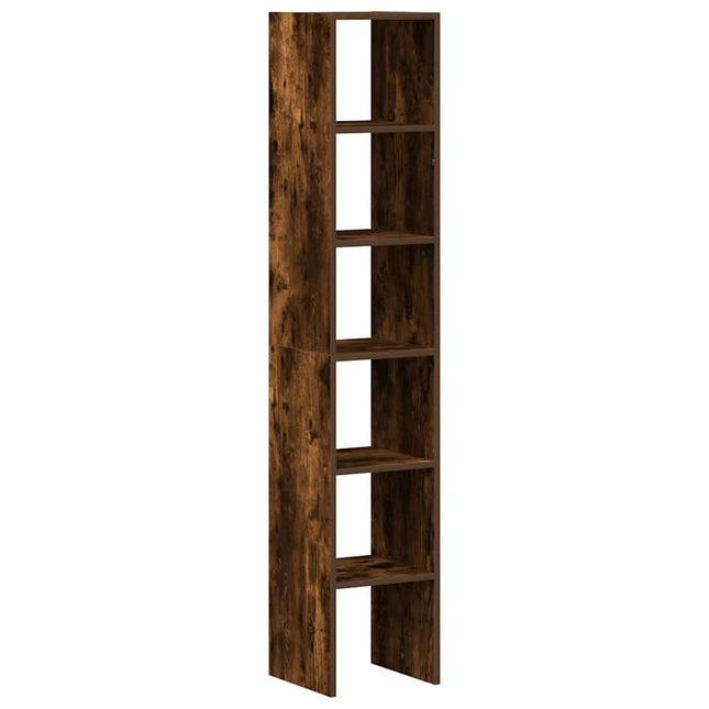Bokhyllor 2st stapelbar rökfärgad ek 30x30x80cm konstruerat trä