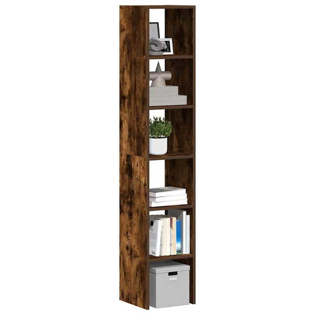 Bokhyllor 2st stapelbar rökfärgad ek 30x30x80cm konstruerat trä