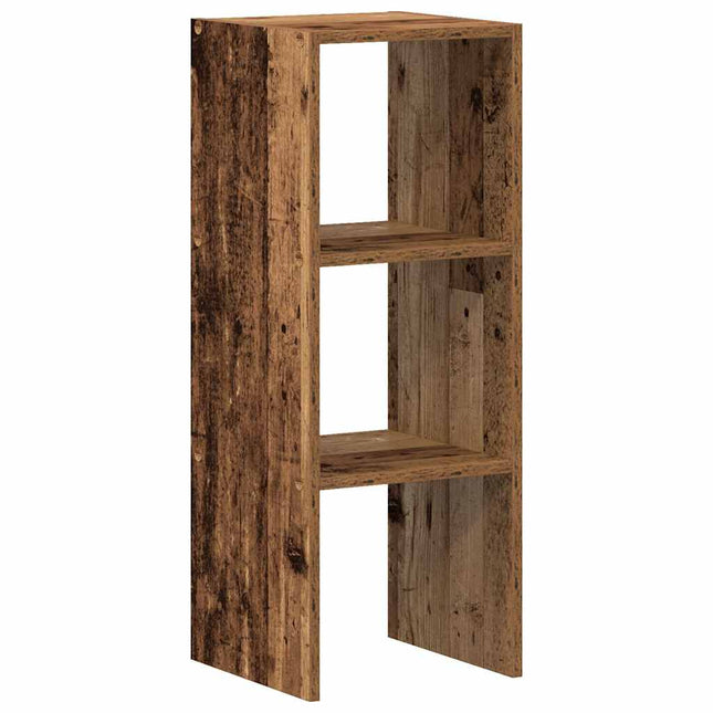 Bokhylla stapelbar åldrat trä 30x30x80 cm konstruerat trä