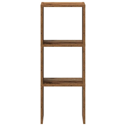 Bokhylla stapelbar åldrat trä 30x30x80 cm konstruerat trä
