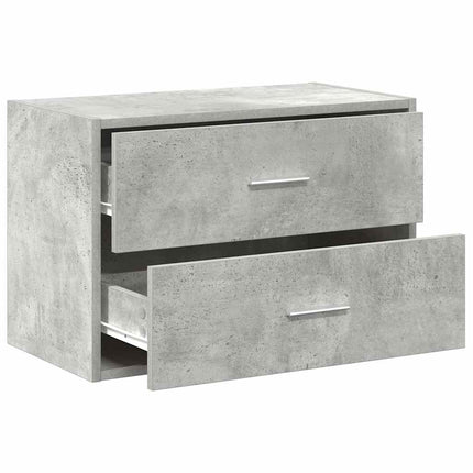 Skåp med 2 lådor betonggrå 60x31x40 cm konstruerat trä