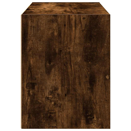 Skåp med 2 lådor rökfärgad ek 60x31x40 cm konstruerat trä