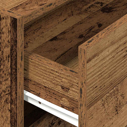 Skåp med 2 lådor gammalt trä 60x31x40 cm konstruerat trä