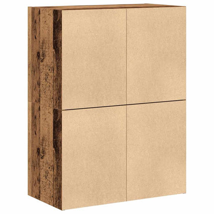 Skåp med 2 lådor 2 st gammalt trä 60x31x40 cm konstruerat trä
