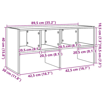 Skohylla stapelbar vit 89,5x30x40 cm