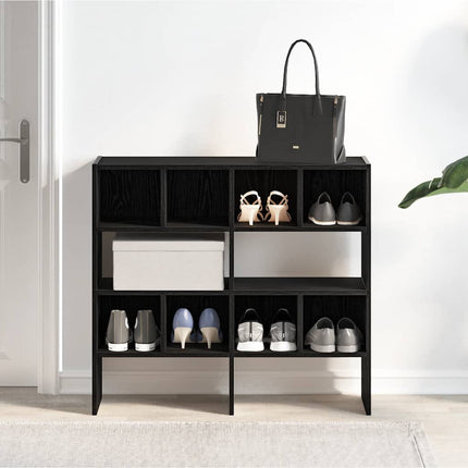 Skohyllor 2 st stapelbara svart ek 89,5x30x40 cm