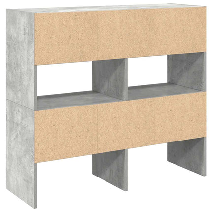 Skohyllor 2 st stapelbara betonggrå 89,5x30x40 cm