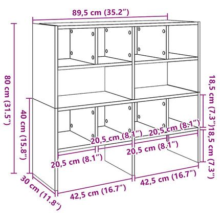 Skohyllor 2 st stapelbara brun ek 89,5x30x40 cm