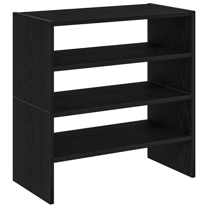 Skohyllor 2 st stapelbar svart ek 60x30x30,5 cm