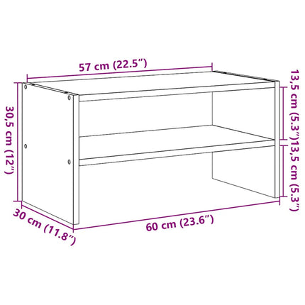 Skohylla stapelbar åldrat trä 60x30x30,5 cm
