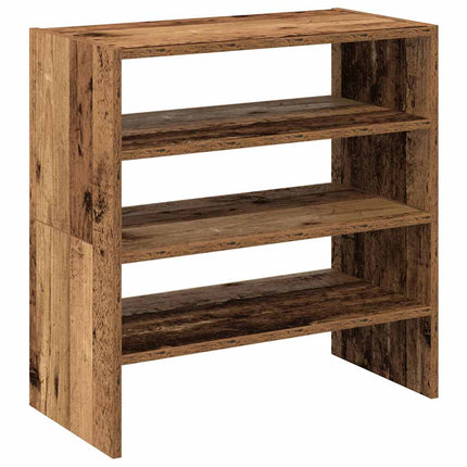 Skohyllor 2 st stapelbara åldrat trä 60x30x30,5 cm