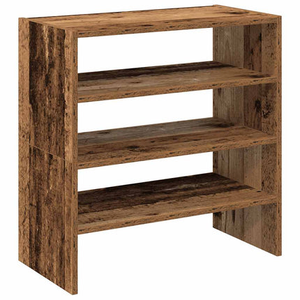 Skohyllor 2 st stapelbara åldrat trä 60x30x30,5 cm