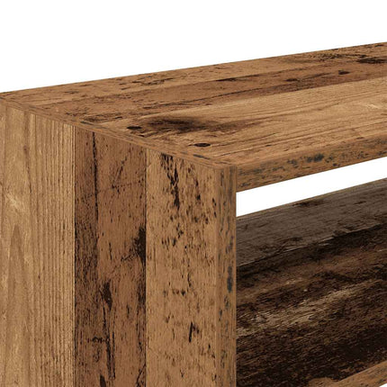 Skohyllor 2 st stapelbara åldrat trä 60x30x30,5 cm