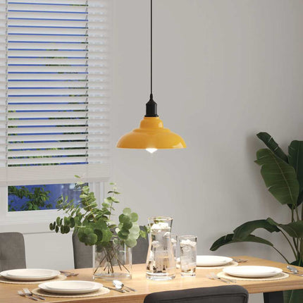 Taklampa höjdjusterbar E27 glans gul Ø 31 cm metall