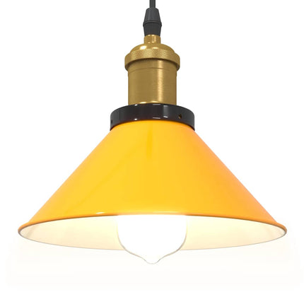 taklampa höjdjusterbar E27 glans gul Ø 22 cm metall