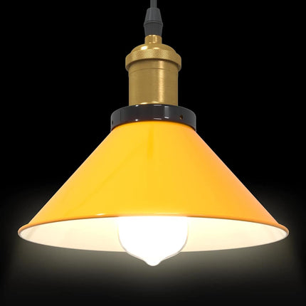taklampa höjdjusterbar E27 glans gul Ø 22 cm metall
