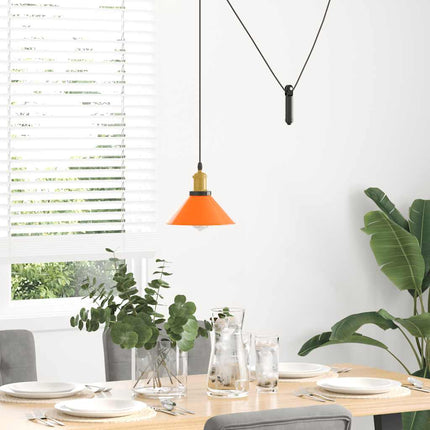 Taklampa höjdjusterbar E27 glans orange Ø 22 cm metall
