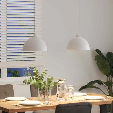 Pendellampa 2 st höjdjusterbar E27 vit Ø 30 cm metall