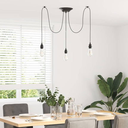 Taklampa med 3 lamphållare E27 svart metall