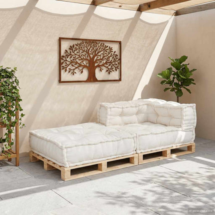 Modulär soffa krämfärgat tyg 70x70x54