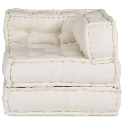 Modulär soffa krämfärgat tyg 70x70x54
