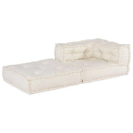 Modulär soffa krämfärgat tyg 70x70x54