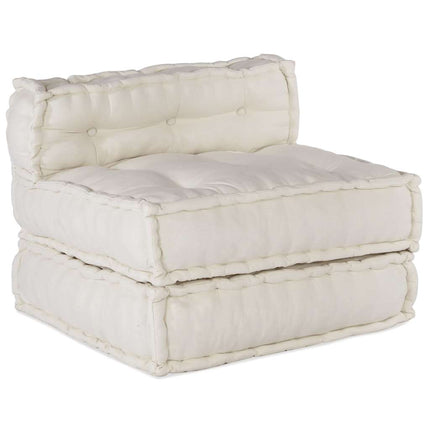 Modulär soffa krämfärgat tyg 70x70x54