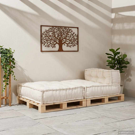 Modulär soffa krämfärgat tyg 70x70x54